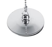 Fdit Bouchon de Baignoire chromé, Bouchon pour Canalisation, D'évier avec Chaîne pour évier de Cuisine, Baignoire, Taille Universelle 1.65 Pouces