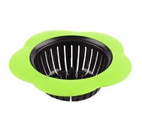 Fdit Bouchon pour Canalisation D'évier en Plastique en Forme de Fleur, Accessoires de Cuisine et de Salle de Bains avec Poignée de Levage pour la Prévention des Résidus Alimentaires (GREEN)