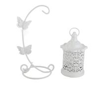 Fdit Bougeoir en Forme de Cage à Oiseaux, Bougeoir Creux sculpté, Lanterne Ornementale avec Cadre en Fer Blanc élégant pour Anniversaire de Mariage, Décoration de la Maison