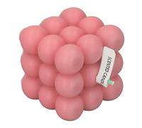 Fdit Bougie Parfumée Bubble Cube en Cire de Soja, Coulée à la Main pour la Décoration Intérieure de Chambre (Rose)