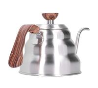 Fdit Bouilloire à café à Col de Cygne, Bouilloire de Brassage Manuelle en Acier Inoxydable argenté avec Poignée Antidérapante pour Verser sur le café et le thé (1L)