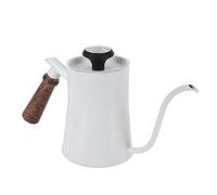 Fdit Bouilloire à café à Col de Cygne de 650ml en Acier Inoxydable, Bouilloire à Verser avec Thermomètre, Poignée Ergonomique Pour une Infusion Précise du thé et du café (650ml blanc)