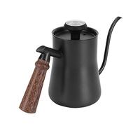 Fdit Bouilloire à café à Col de Cygne de 650ml en Acier Inoxydable, Bouilloire à Verser avec Thermomètre, Poignée Ergonomique Pour une Infusion Précise du thé et du café (650ml noir)
