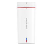 Fdit Bouilloire électrique Portable 300W, Chauffe-eau Rapide en Acier Inoxydable, Double Paroi Isolante, Couvercle Anti-débordement pour Voyage, Bureau, Maison (Ivoire)