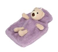 Fdit Bouillotte Mignonne en Forme D'ours en Peluche 1000 Ml, Sac Chaud en PVC épais avec Bouchon Antidérapant à Large Ouverture pour Soulager les Douleurs Musculaires, Réchauffement (PURPLE)