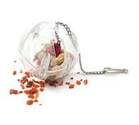 Fdit Boule de Recherche de Nourriture pour Perroquets, Jouet avec Fermeture Magnétique, Design Transparent, Mangeoire à Oiseaux Suspendue de 9cm pour Perroquets (White)