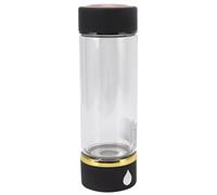 Fdit Bouteille D'eau à Hydrogène à Chargement USB avec Générateur D'hydrogène Actif Riche, Tasse D'eau Portable pour Retarder le Vieillissement, Verre à Haute Teneur en Borosilicate 380 Ml (BLACK)
