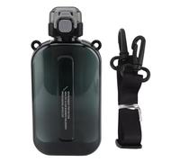 Fdit Bouteille D'eau Plate, Bouteille D'eau Mince en PC de 750 Ml avec Sangle Portable pour une Utilisation Extérieure et Quotidienne, Conception Anti-fuite 108x33mm (BLACK)