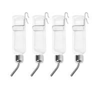 Fdit Bouteille d'eau pour Petits Animaux, Lot de 4, Distributeur d'eau Anti-Goutte pour Cage de Cochon d'Inde, Hamster et Lapin, Bouteille à Bille en Acier Inoxydable pour (Grande Taille)