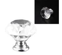 Fdit Bouton de Tiroir en Cristal Transparent, Poignée de Meuble en (30mm)