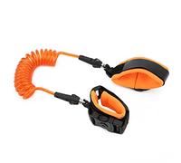 Fdit Bracelet Anti-Perte pour, Dragonne Réglable, Fil D'acier épaissi intégré, évite la Perte, Idéal pour les Voyages en Famille, Matériau TPU (Tête pivotante verrouillable 360° orange 1,5)