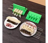 Fdit Brochette Maker Outil de Brochette de Kebab Antidérapant Efficace pour Dispositif de Ficelle de Légumes de Viande de Barbecue, ABS de qualité Alimentaire Vert 4,45 X 6,69 X 0,91 Pouces pour Les