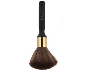 Fdit Brosse de Cou Professionnelle pour Coiffeur, Fibre de Laine, Bois Massif, Noir, Lavable, Ergonomique