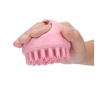 Fdit Brosse de Massage du Cuir Chevelu Brosse de Lavage de Shampoing avec Poignée pour le Massage de la Tête Stimule la Circulation Sanguine Soulage la Fatigue Poils en Silicone Souple (PINK)