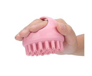 Fdit Brosse de Massage du Cuir Chevelu Brosse de Lavage de Shampoing avec Poignée pour le Massage de la Tête Stimule la Circulation Sanguine Soulage la Fatigue Poils en Silicone Souple (PINK)