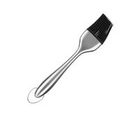 Fdit Brosse de Plongeage Gandoue en Acier Inoxydable Durable Tête de Silicone Flexible pour Outil de Torréfaction du Barbecue Brosse Résistante à la Chaleur pour Femme au Foyer 30 Cm Noir et Argent