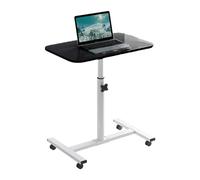 Fdit Bureau D'ordinateur Portable Mobile Portable Rolling Rack Rack 360-degré Table de Rotation pour L'assiette de Bureau à Domicile Métal pour Les Professionnels (Black)