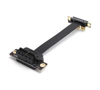 Fdit Câble Adaptateur PCI Express, Extension PCIe vers 36Pin 1X avec en-tête Plaqué Or et Indicateur LED, Câble D'extension 8 Gbps 10 Cm, Double 90 °