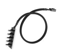 Fdit Câble Adaptateur Splitter de Hub Splitter à 4 Broches pour Plusieurs Ventilateurs de Système, Câbles Tressés Noirs, 1 Fiche à 5 Bouchons Masculins, adapté aux Constructions de PC de Jeu