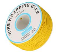 Fdit Câble de Câble de Cuivre connecté à 30AWG RECORTÉE 30AWG pour Un Test électronique avec Un Diamètre de Base de 0,25 Mm pour L'ordinateur Portable, la Carte à Pain et Les Plant (Yellow)