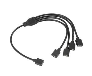 Fdit Câble D'extension ARGB, Configuration Plug and Play, Large compatibilité avec la Carte Mère pour Châssis D'ordinateur, Refroidisseur de Processeur et Ventilateur ARGB 5V (Black)