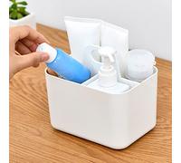 Fdit Caddie de Douche avec 3 Compartiments, Panier de Rangement, Fourre-tout de Douche Portable avec Poignées Intégrées pour Salle de Bain, Dortoir, étagère, Armoire (WHITE)