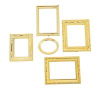 Fdit Cadre de Miroir pour Maison de Poupée, Accessoires Miniatures Vintage Européens Exquis pour Environnement de Maison de Poupée Romantique, adapté aux Fêtes de Filles [Plastique, 5 pièces]