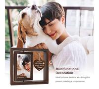 Fdit Cadre Photo Commémoratif pour Chat, Cadre Photo Rotatif en Bois pour Chien pour Réunion à Domicile, Commémoratif pour Animaux de Compagnie 9x14cm