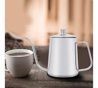 Fdit Cafetière à Col de Cygne en Acier Inoxydable de 550 Ml, Bouilloire à Bec Long avec Poignée Ergonomique et Couvercle, pour Verser sur le café, la Cuisine, la Maison, le café