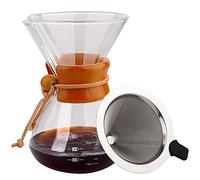 Fdit Cafetière en Verre à Haute Teneur en Borosilicate, Conception de Type V, pour café infusé à la Main, capacité de 400ml (Fditid08m7vkz1-2)