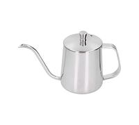 Fdit Cafetière Goutte à Goutte Manuelle, Bec Long et étroit en Acier Inoxydable 304 pour un Versement Précis, Conception de Trou pour Thermomètre, Idéale pour une Utilisation (Argent 350ml)
