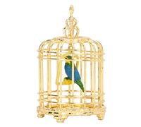 Fdit Cage à Oiseaux en Métal à L'échelle 1/12 pour Maison de Poupée, Cage à Oiseaux Suspendue Miniature pour Décoration de Maison de Poupée et Accessoires de Photographie, Accessoire (Gold)