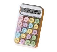 Fdit Calculatrice Scientifique à clé Mécanique, écran LCD à 10 Chiffres avec Boutons Colorés, Calculatrice à Piles pour Examens Scolaires, Travail de Bureau, 3,74 X 5,91 Pouces (White)