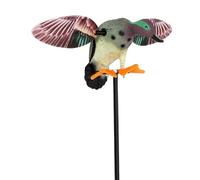 Fdit Canard électrique télécommandé, Leurre de Canard Colvert à Ailes Battantes Réalistes avec Piquet en Métal, Modèle Flottant étanche pour Décoration Extérieure de Jardin D'étang (Modèle A)