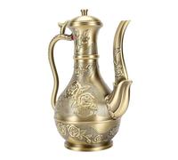 Fdit Carafe à Vin, Théière Vintage en Métal avec Gravure Florale, pour Service de Boissons Chaudes et Froides