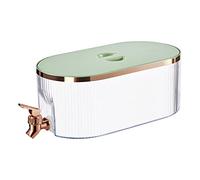 Fdit Carafe d'eau Froide, Distributeur d'eau scellé de Grande capacité de 5,3 L avec Robinet, Matériau PP PS de qualité Alimentaire pour Une Utilisation Anti-poussière et Anti-odeurs à (Vert Clair)