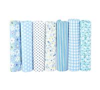 Fdit Carrés de Tissu en Coton, Paquet de 7 100% Coton, Tissu Artisanal à Motifs de Fleurs, Tissu à Coudre pour Nappe de Coussin (50 * 50 cm)