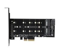 Fdit carte adaptateur PCI Carte adaptateur PCI-E 4X à M.2 NVMe SSD NGFF B-key + M-key Expansion Dual Interface