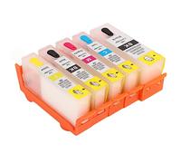 Fdit Cartring Combo - Pack Paper Chip Ink Tint Set Sortie douce pour l'imprimante Rouge Rouge Matériau PP PP 5 pcs (520-521)