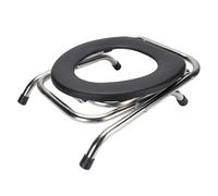 Fdit Chaise D'aisance Portative Pliante en Acier Inoxydable pour Adultes, Chaise de Pot Ergonomique pour Voyage (30cm)