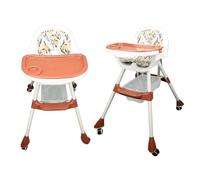 Fdit Chaise Haute pour bébé avec Hauteur Réglable et Plateau Double Couche, Dossier à 3 Niveaux, Coussin Amovible, Rehausseur de Salle à Manger pour Enfants de 6 Mois à 6 Ans,