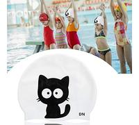 Fdit Chapeau de Baignade sucré Universel pour, Matériau en Silicone Doux, Confortable à Porter - Tempête de Chat Jaune (CHAT - CAT)