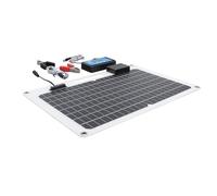Fdit Chargeur de Panneau Solaire 100 W, Panneau Solaire Monocristallin avec Contrôleur 100 A pour Batterie de Voiture 12 V/24 V, Double Ports USB pour Serre de Bateau et Alimentation