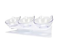 Fdit Chat a augmenté Le Bol 3 Coquilles de la Protection de la Colonne Cervicale Amovible Transparente Augmente Les Coquilles d'alimentation des Chats pour l'eau de Compagnie 5,1x5,5 X 16,3 en PVC