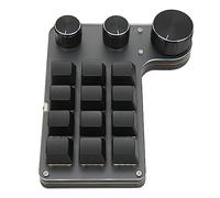 Fdit Clavier Mécanique 12 Touches 3 Boutons Interrupteur Rouge Clavier Solide étanche pour Bureau de Jeu, Toucher Confortable, Forte compatibilité pour, Vista, OS X (USB Filaire)