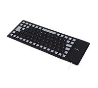 Fdit Clavier Portable Léger en Silicone, étanche à l'eau et à la Poussière, Silencieux, Doux et Confortable, Filaire USB, pour PC (Black)