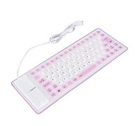 Fdit Clavier Portable Léger en Silicone, étanche à l'eau et à la Poussière, Silencieux, Doux et Confortable, Filaire USB, pour PC (Purple)
