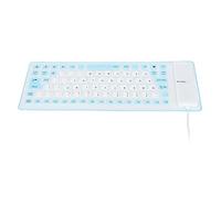 Fdit Clavier Portable Léger en Silicone, étanche à l'eau et à la Poussière, Silencieux, Doux et Confortable, Filaire USB, pour PC (Blue)