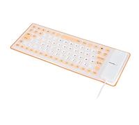 Fdit Clavier Portable Léger en Silicone, étanche à l'eau et à la Poussière, Silencieux, Doux et Confortable, Filaire USB, pour PC (Orange)