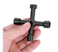 Fdit Clé d'Ouverture Universal Key en Alliage de Zinc de Clé de Radiateur 4-Way pour Cabinet de Placard de Boîte Electrique de Valve de Compteur d'Eau